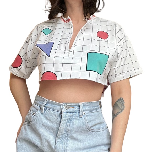 SOLD - Vtg cropped geometric top - Picture 2 of 12